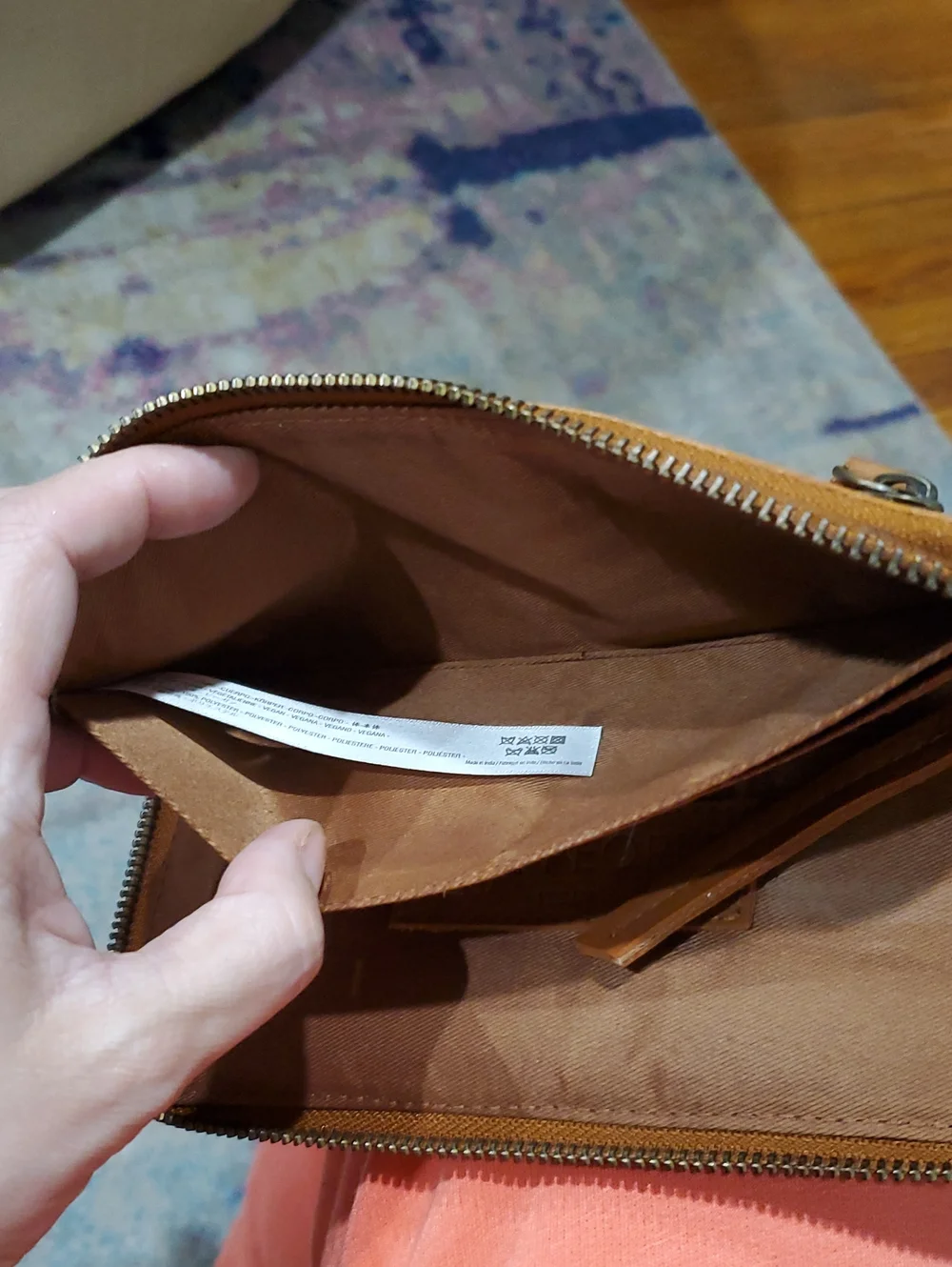 Free People Distressed Vegan Leather Wristlet Wallet In Brown